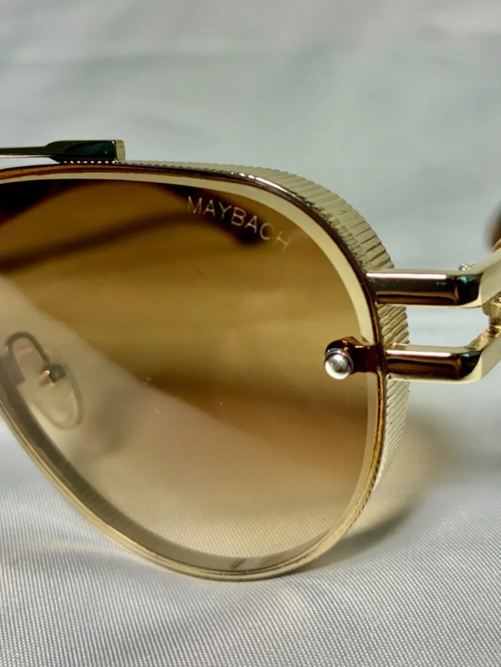 Maybach Gold Aviator Sunglasses Tortoiseshell Temples Made in Italy